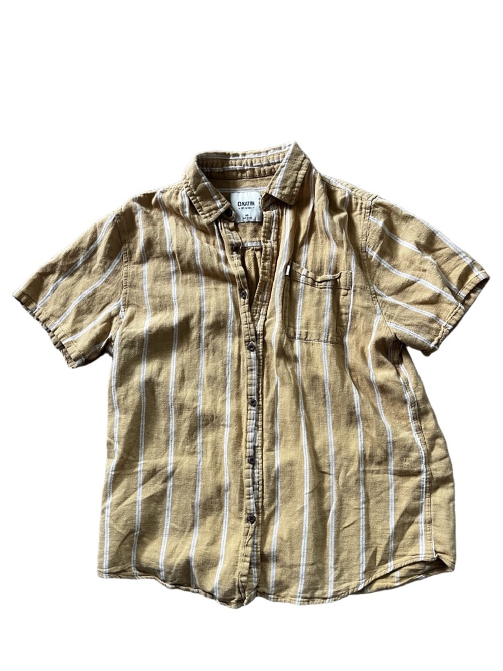 Mustard yellow linen blend shirt